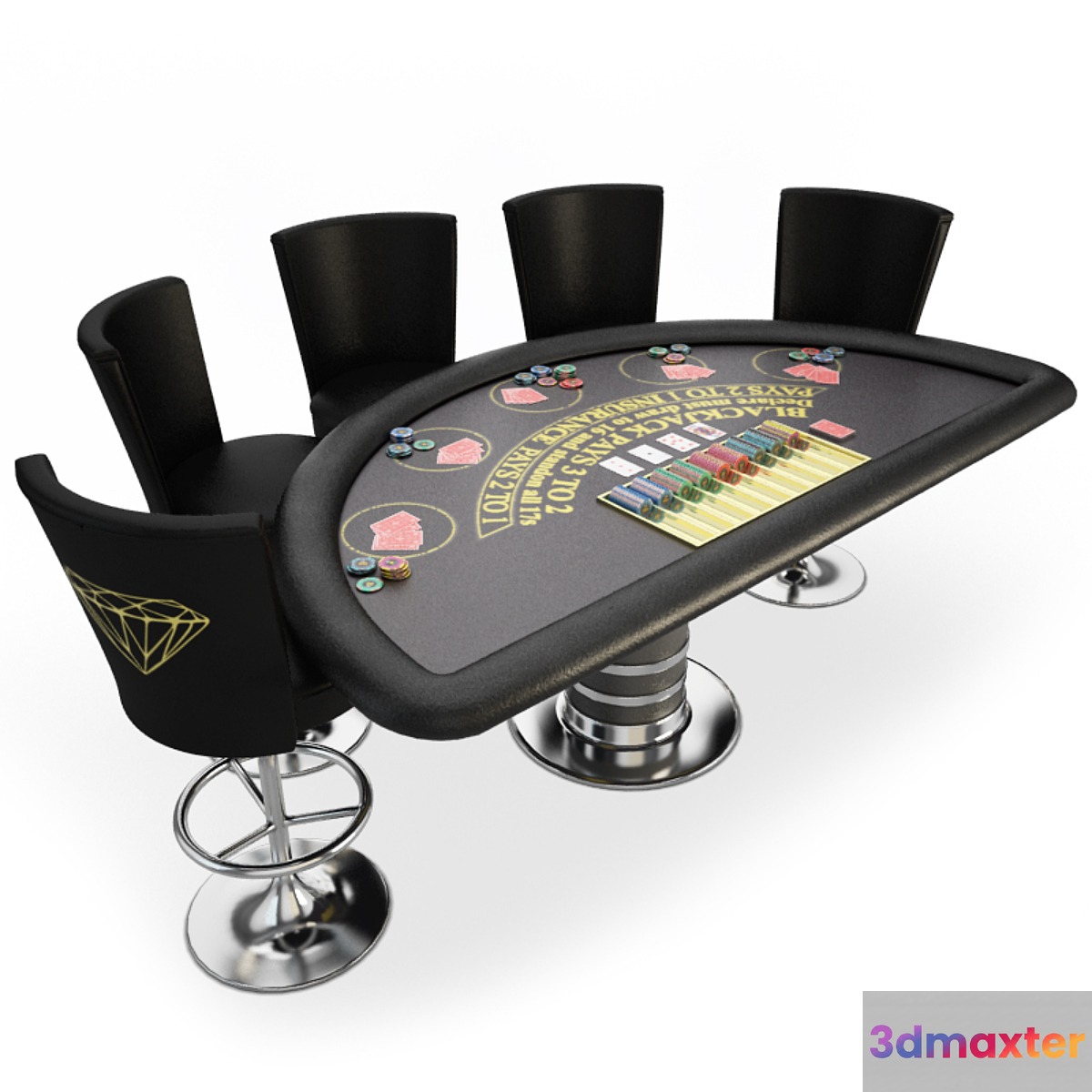Blackjack Table Casino 3D Max