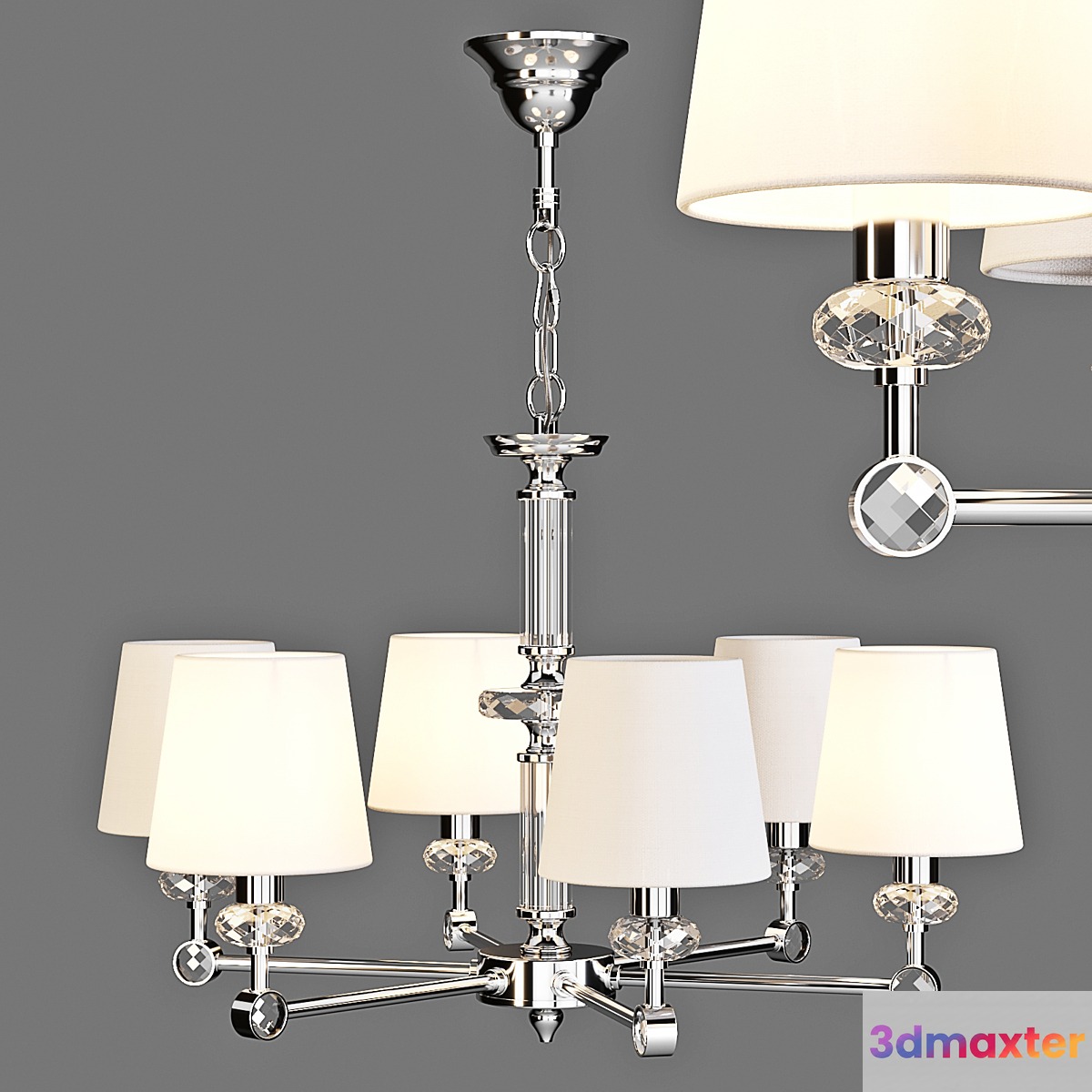 Maytoni: Chandelier - Riverside (MOD018PL-06CH) 3D Max