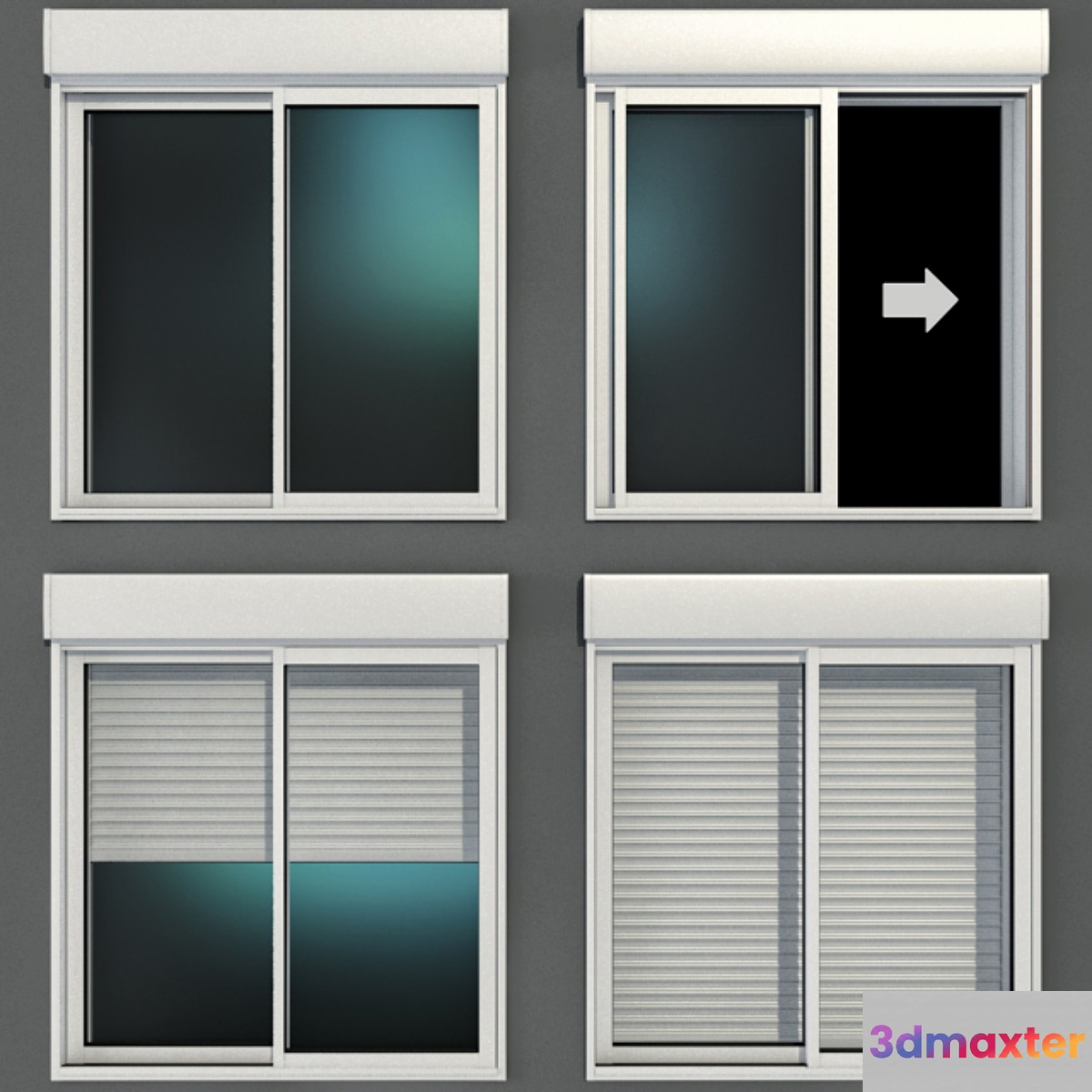 Sliding stained glass windows with roller shutters