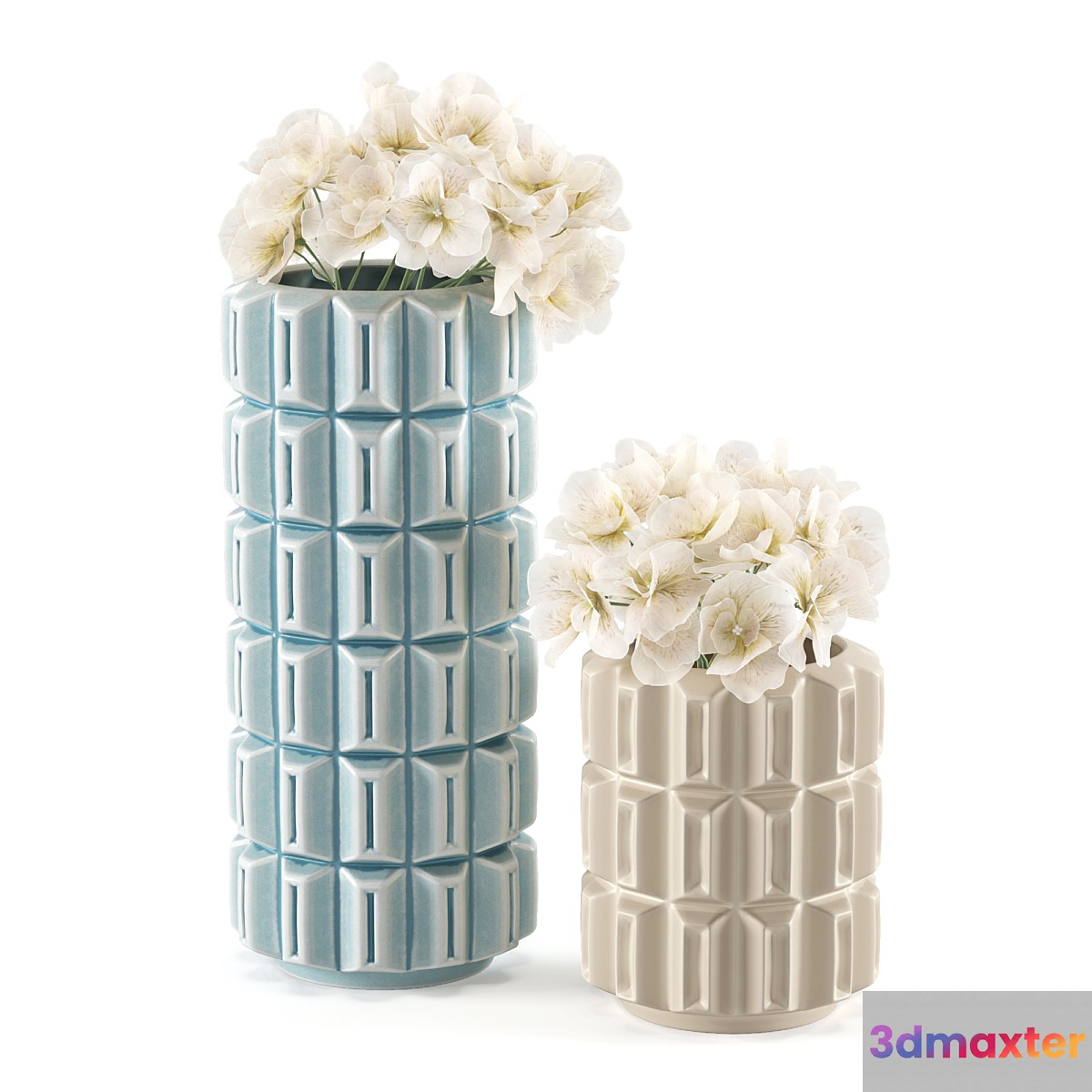 Vase Kelly Hoppen Geometric Vase Tall and Small 3D Max