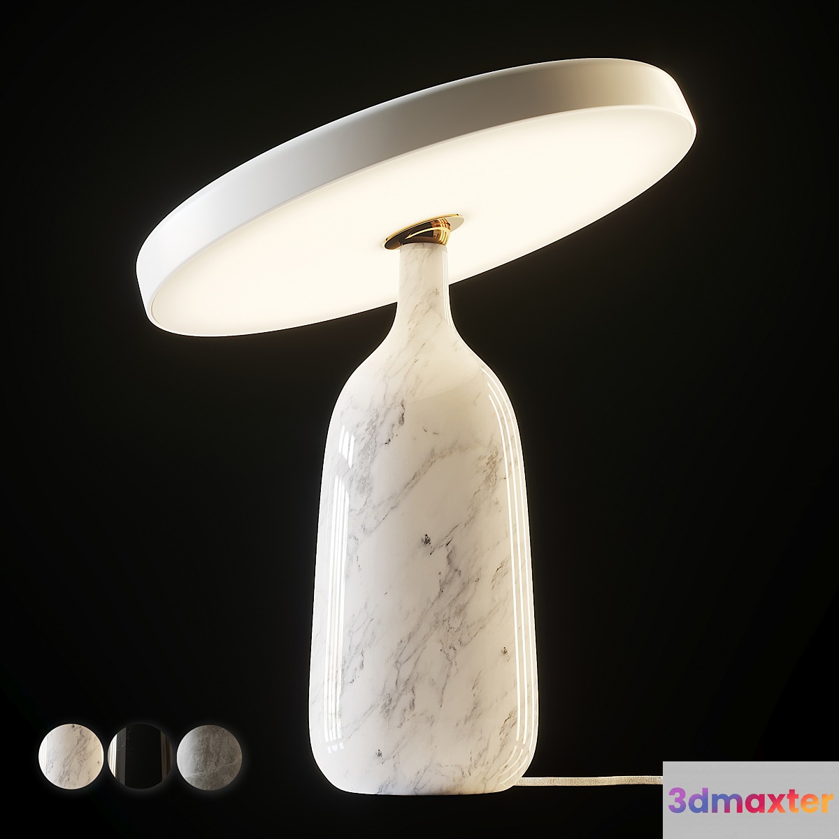 Normann Copenhagen - Eddy Table Lamp EU Black White and Gray Marble - No.2