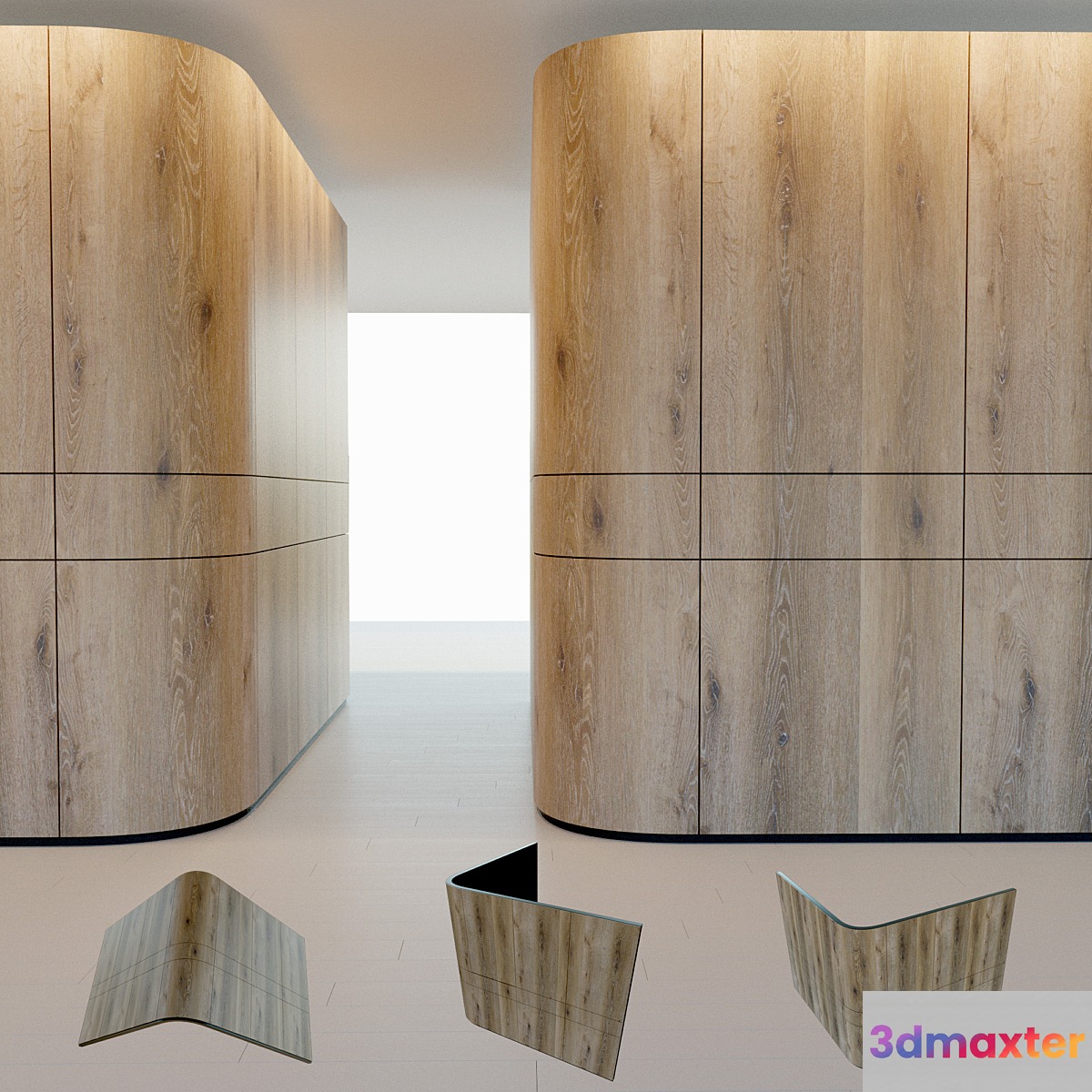 Wall panel made of wood. Decorative wall.2 3D Max