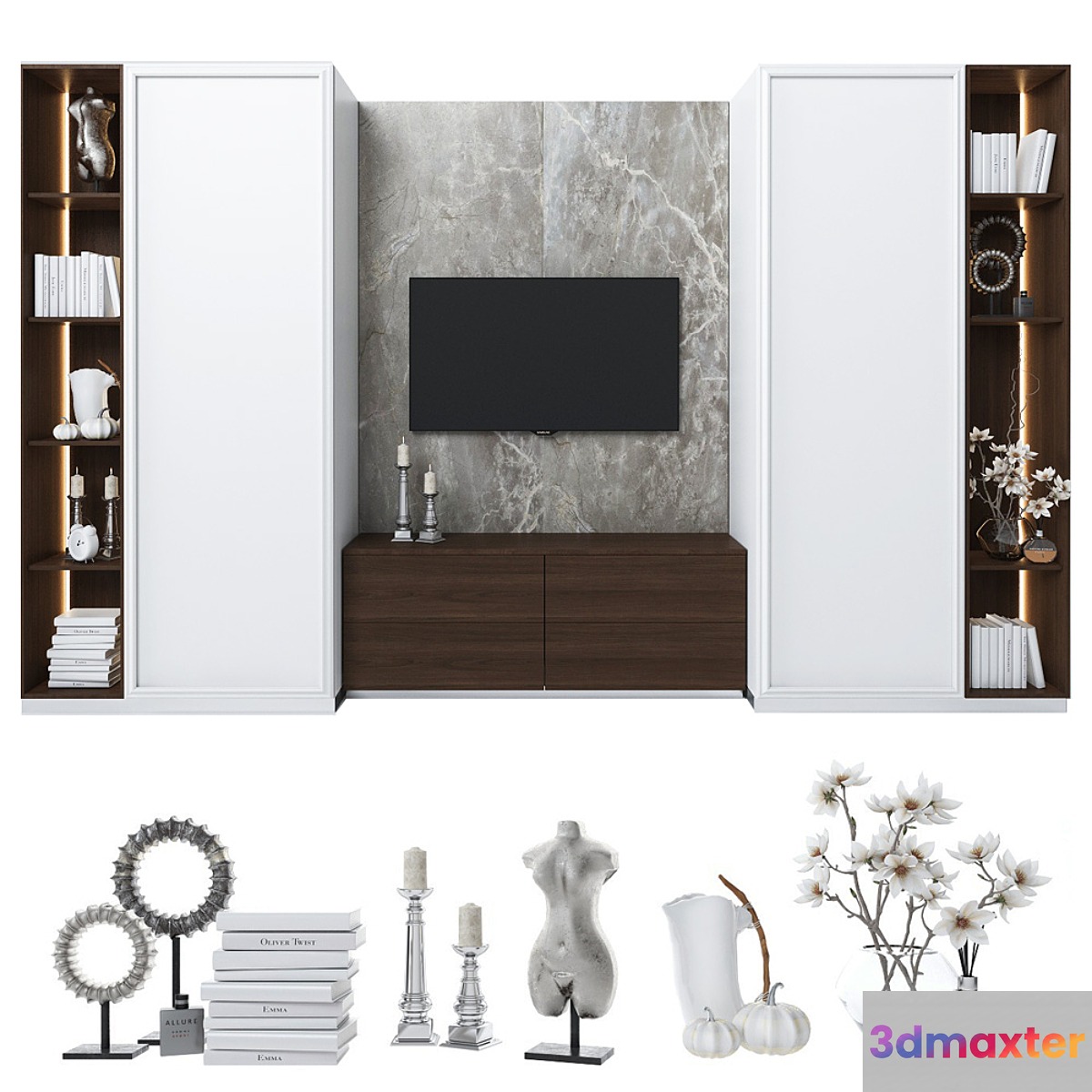 Cabinet with tv area 4 3D Max