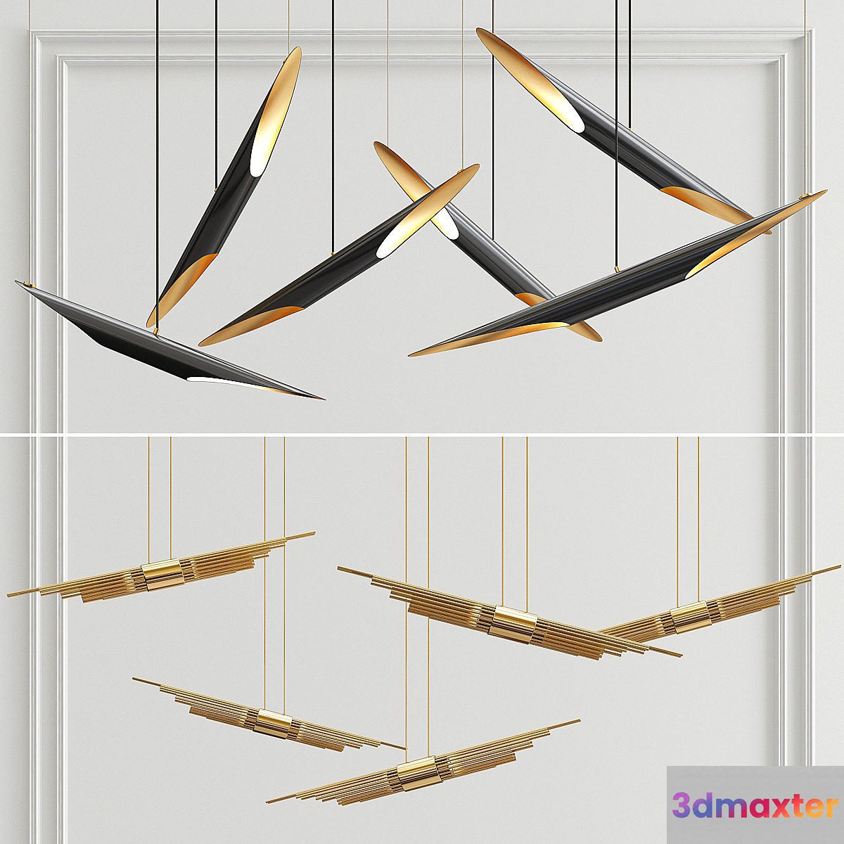 Coltrane & Angled Pendants 3D Max