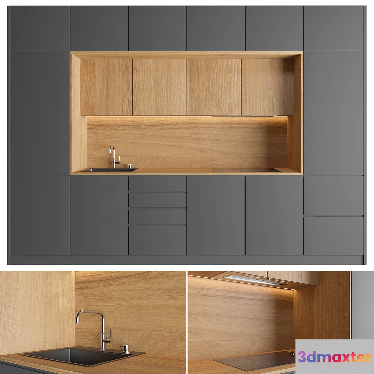 Modern wooden kitchen