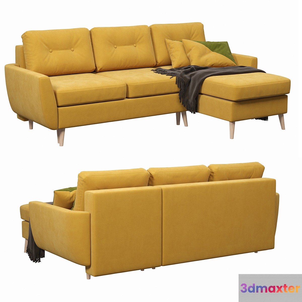 Angular Norfolk Sofa 3D Max