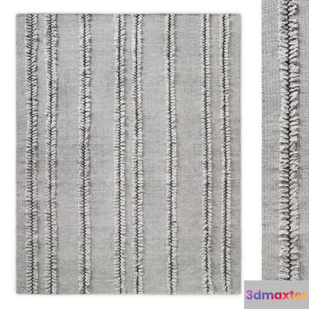 Performance Tassel-Stripe Handwoven Flatweave Rug RH 3D Max