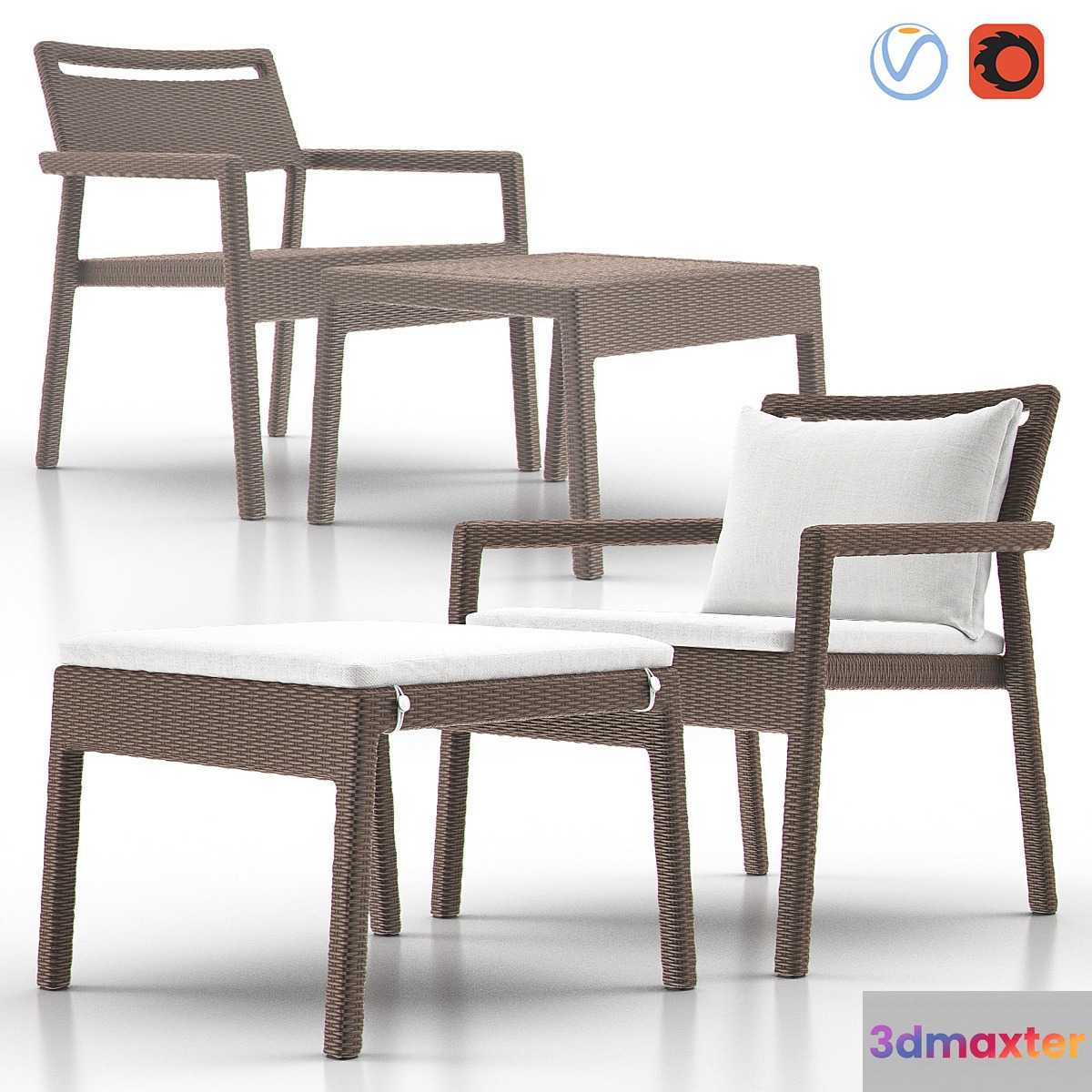NICHE Lounge and Ottoman from JANUS ET CIE 3D Max