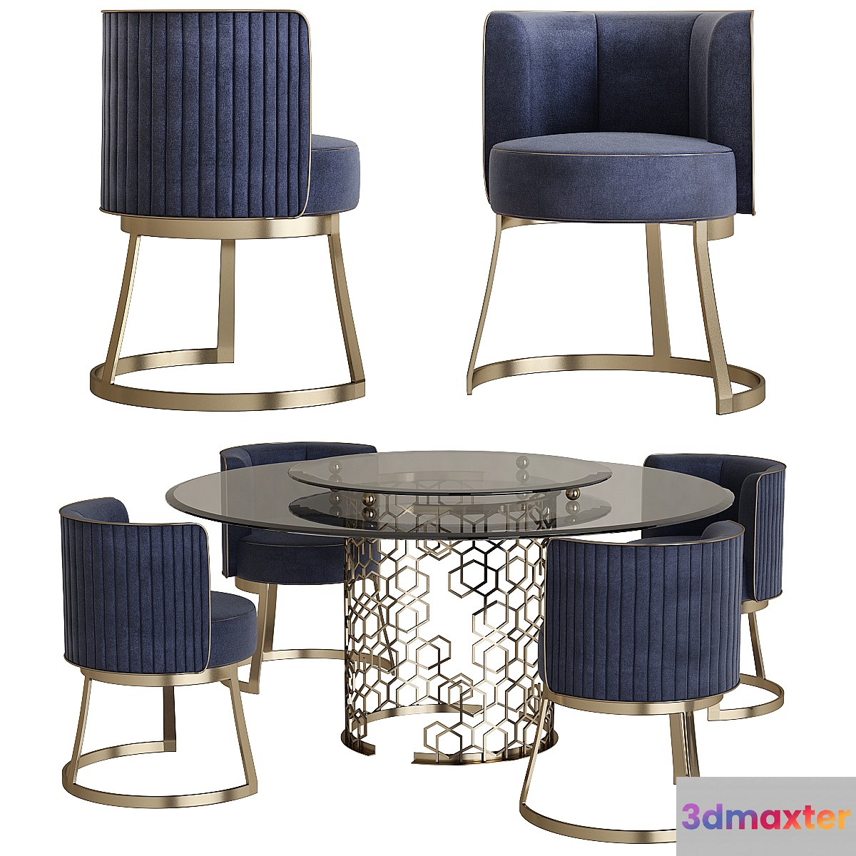 Longhi manfred table round crystal table - No.3