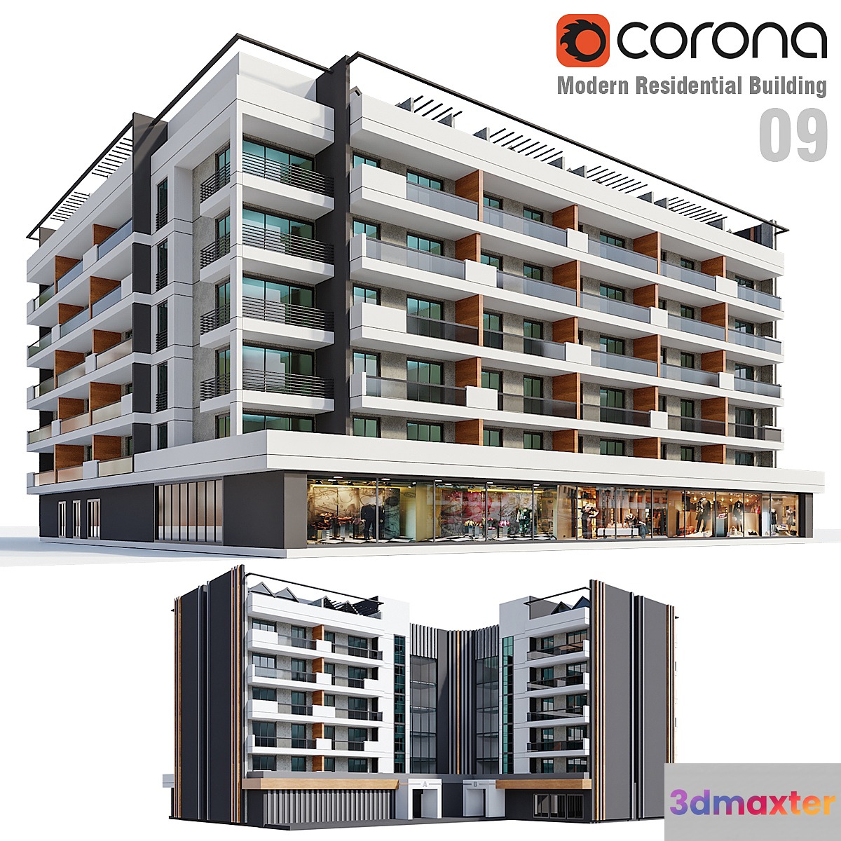 Modern Residential Building 09 3D Max