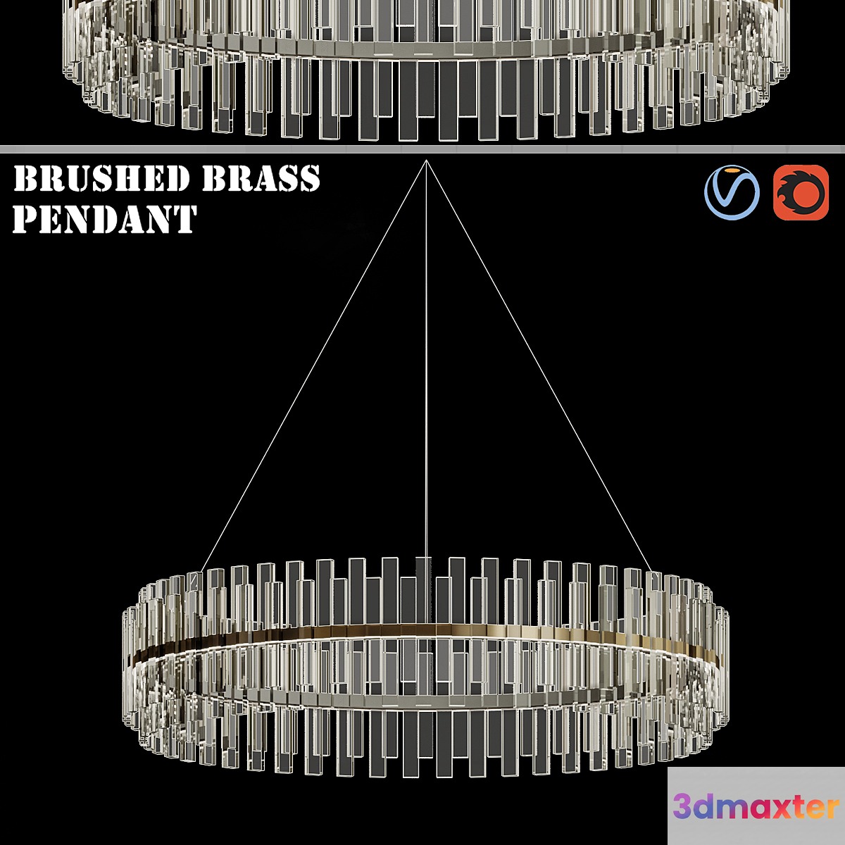 Casandra 4 light Brushed Brass Pendant