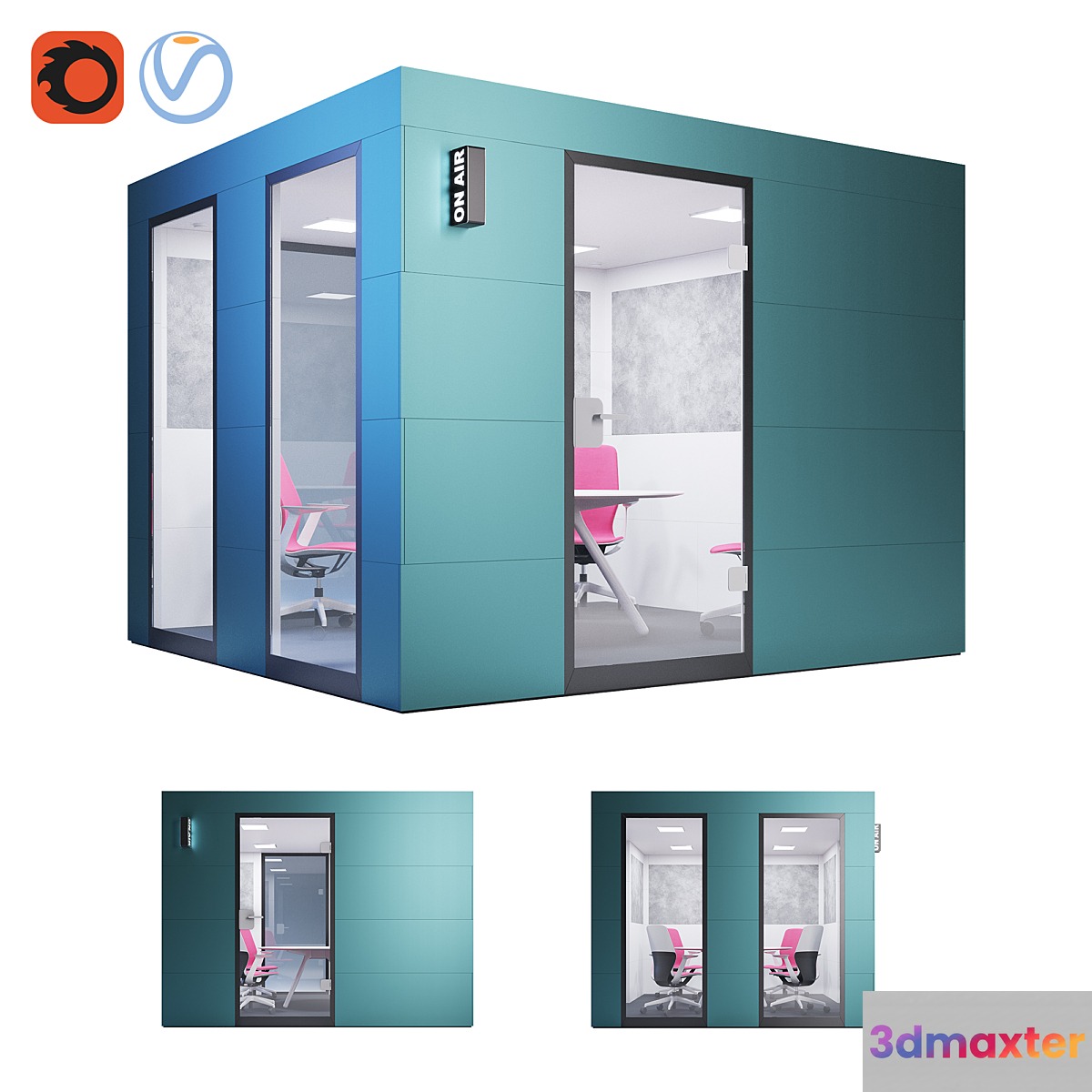 Steelcase - Office Acoustic Pods Conference Unit 3D Max