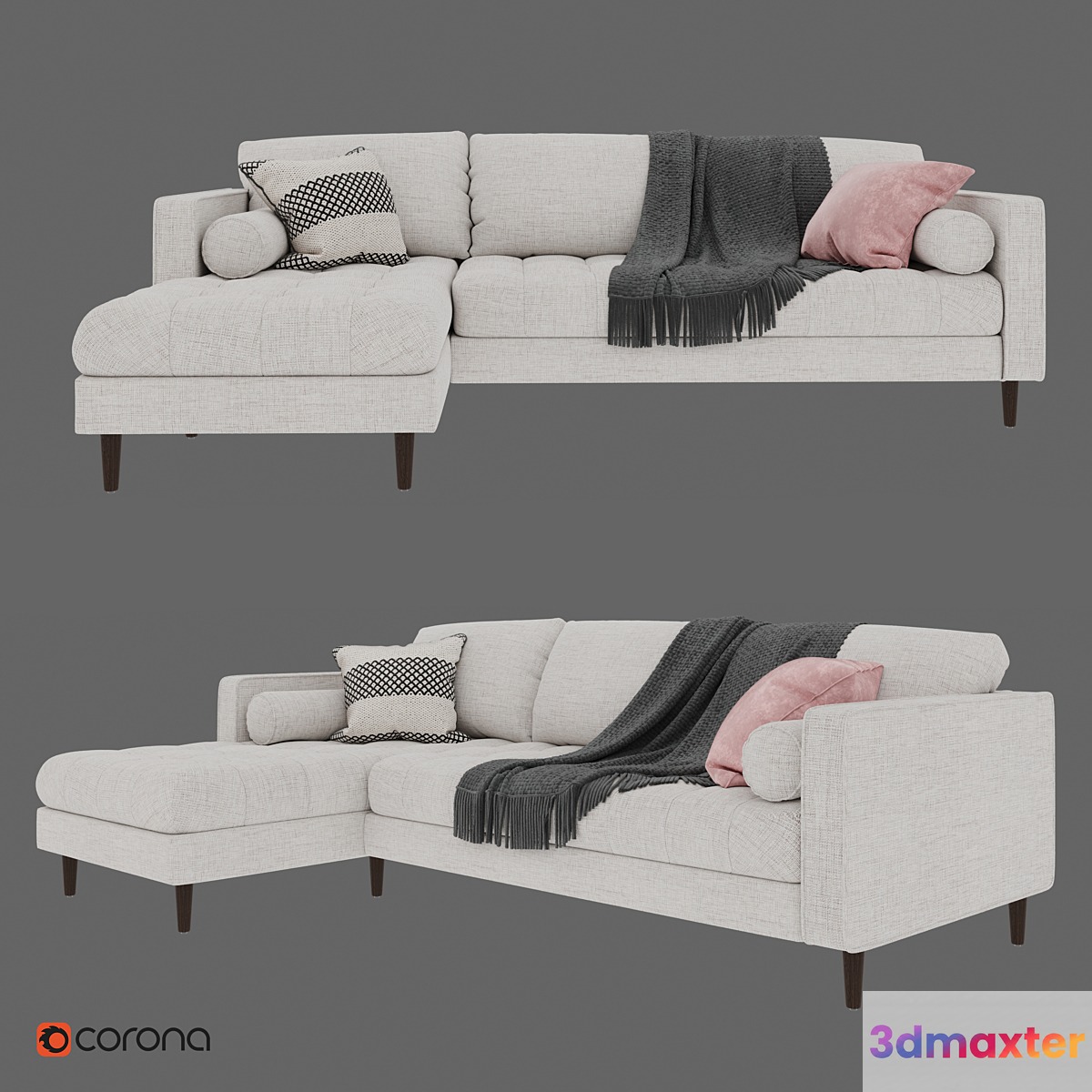 SVEN Birch Ivory Sectional Sofa