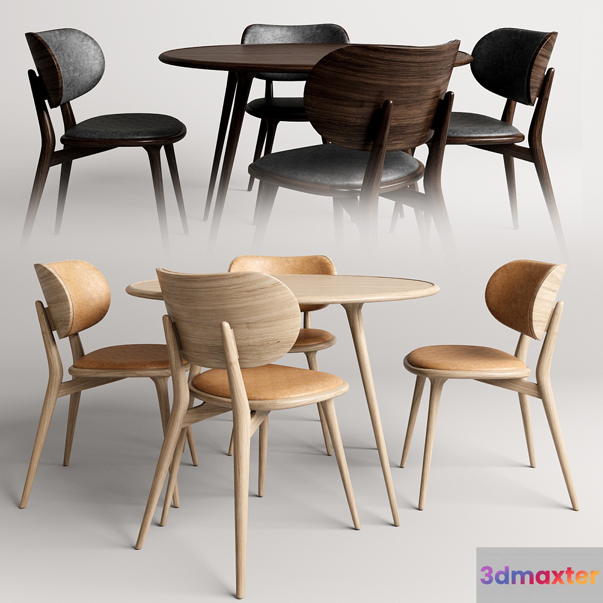 Mater-The dining chair with accent dining table 3D Max