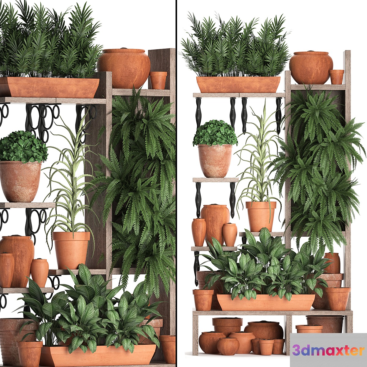 Plant Collection 366. Plant shelf fern flowerpot greenery vertical garden clay pot aloe clinker vertical garden phytowall - No.2