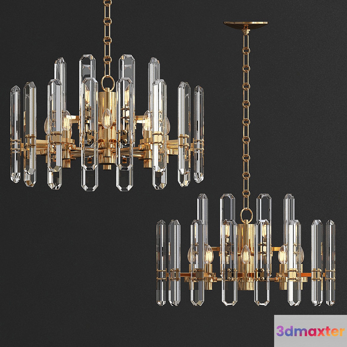 Restoration Hardware BOnnington Chandelier 3D Max