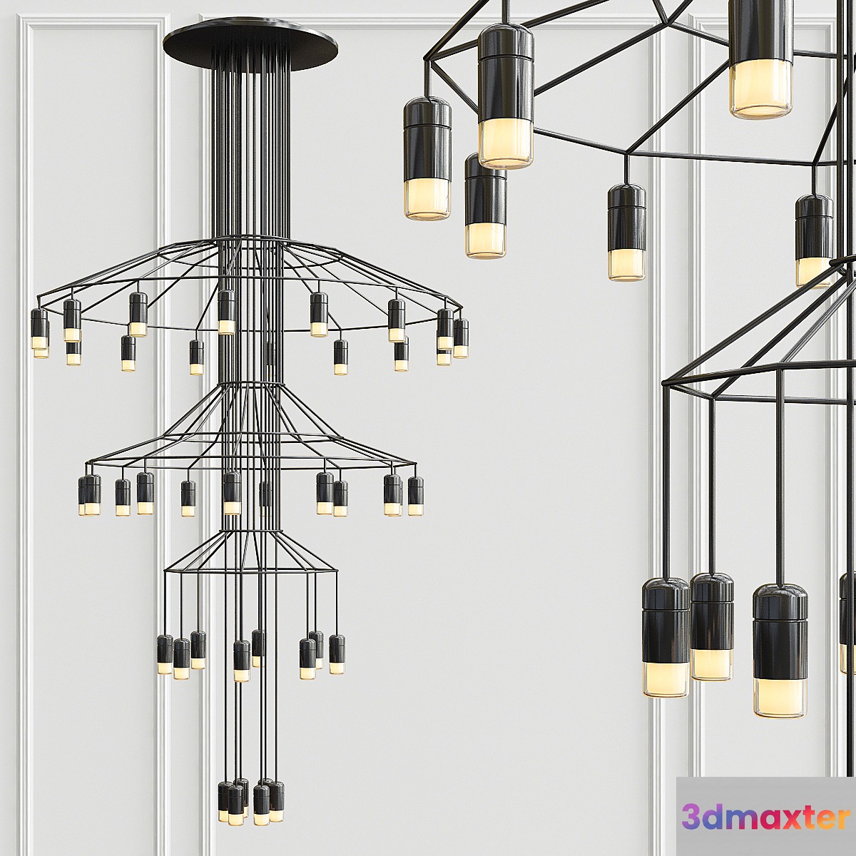 Vibia Wireflow Chandelier 0378 LED Suspension 42 lamp