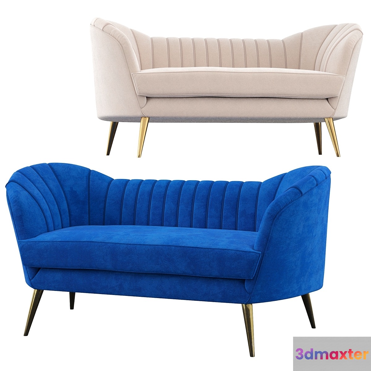 Koger Chesterfield Loveseat 3D Max