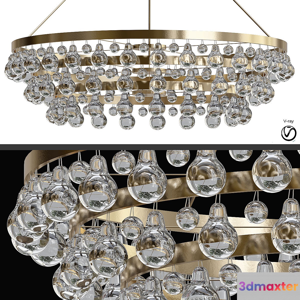 Bling Large Chandelier by Robert Abbey 3D Max