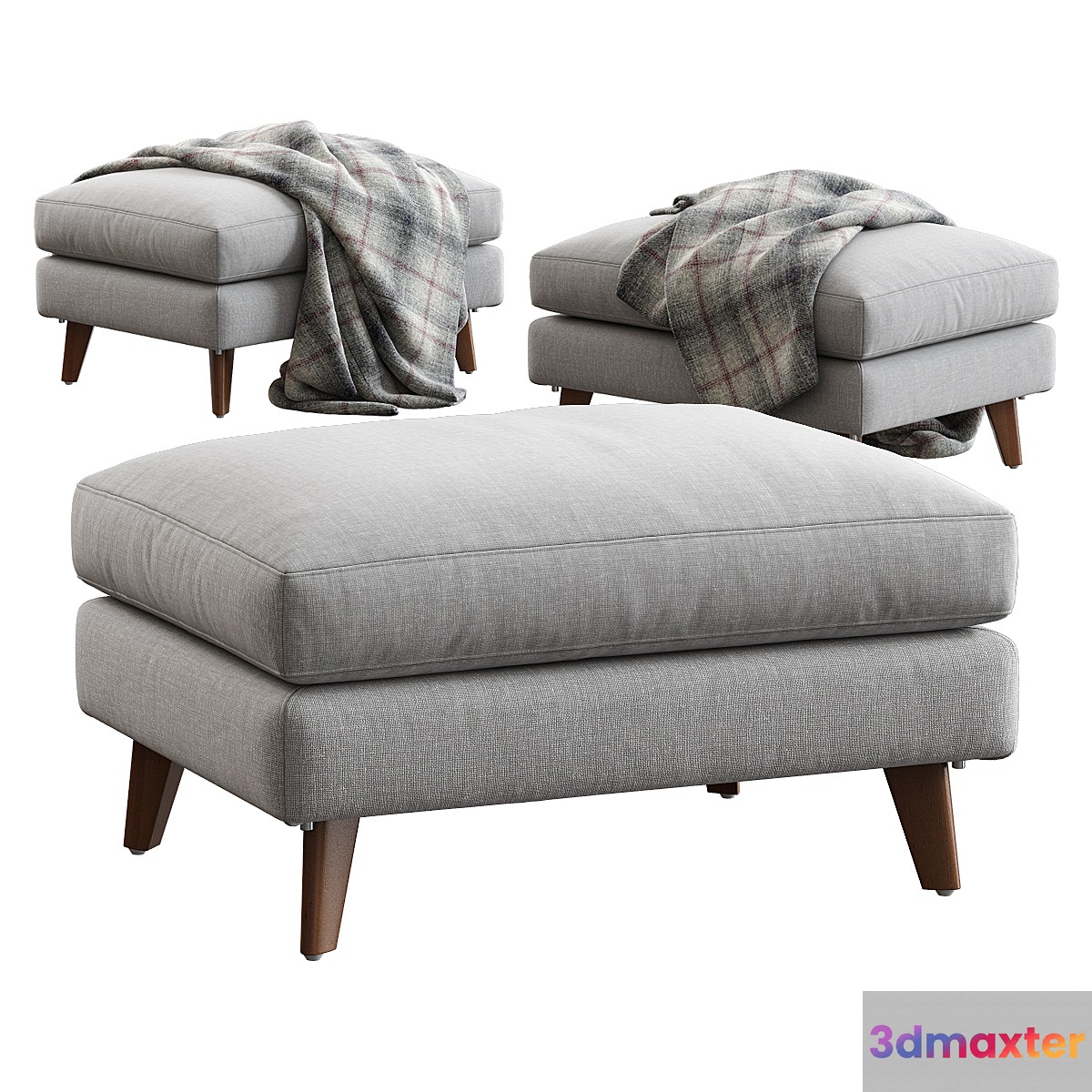 living Spaces _ Allie Jade Ottoman 3D Max
