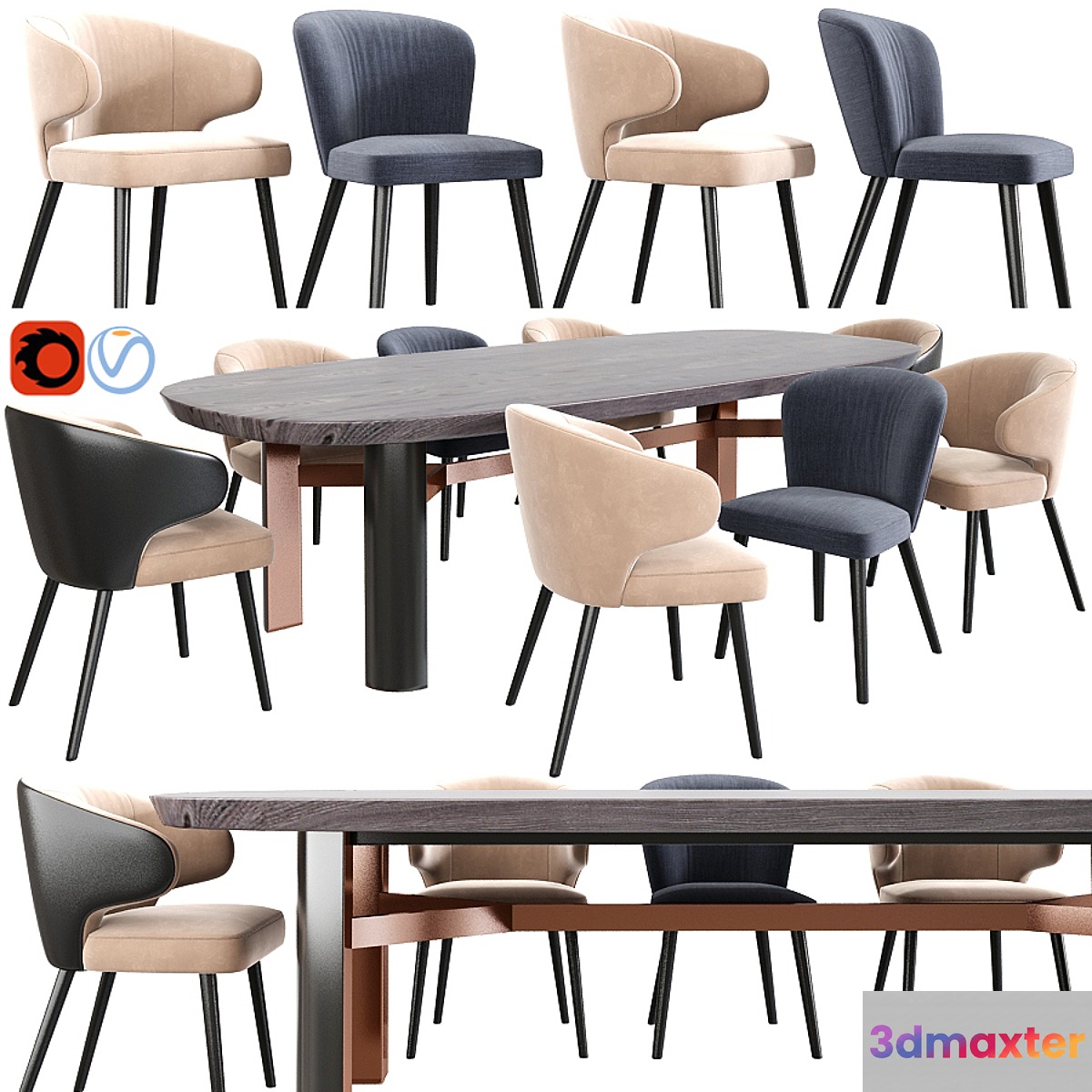 Minotti Aston Dining Chair Set - No.4