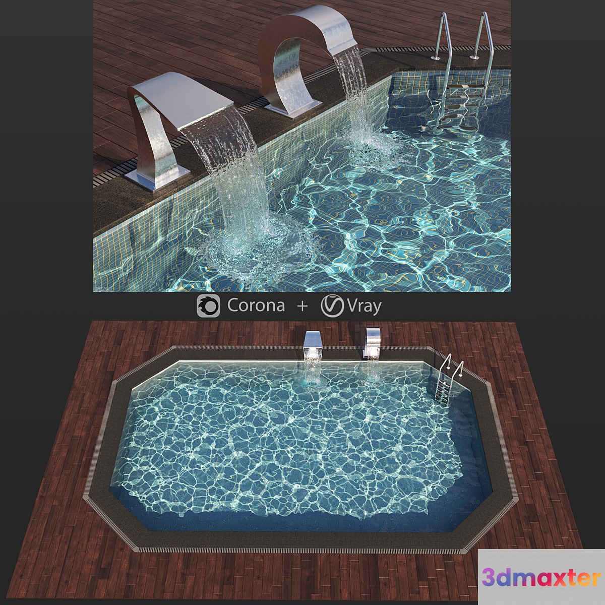 Swimming pool waterfall - No.2