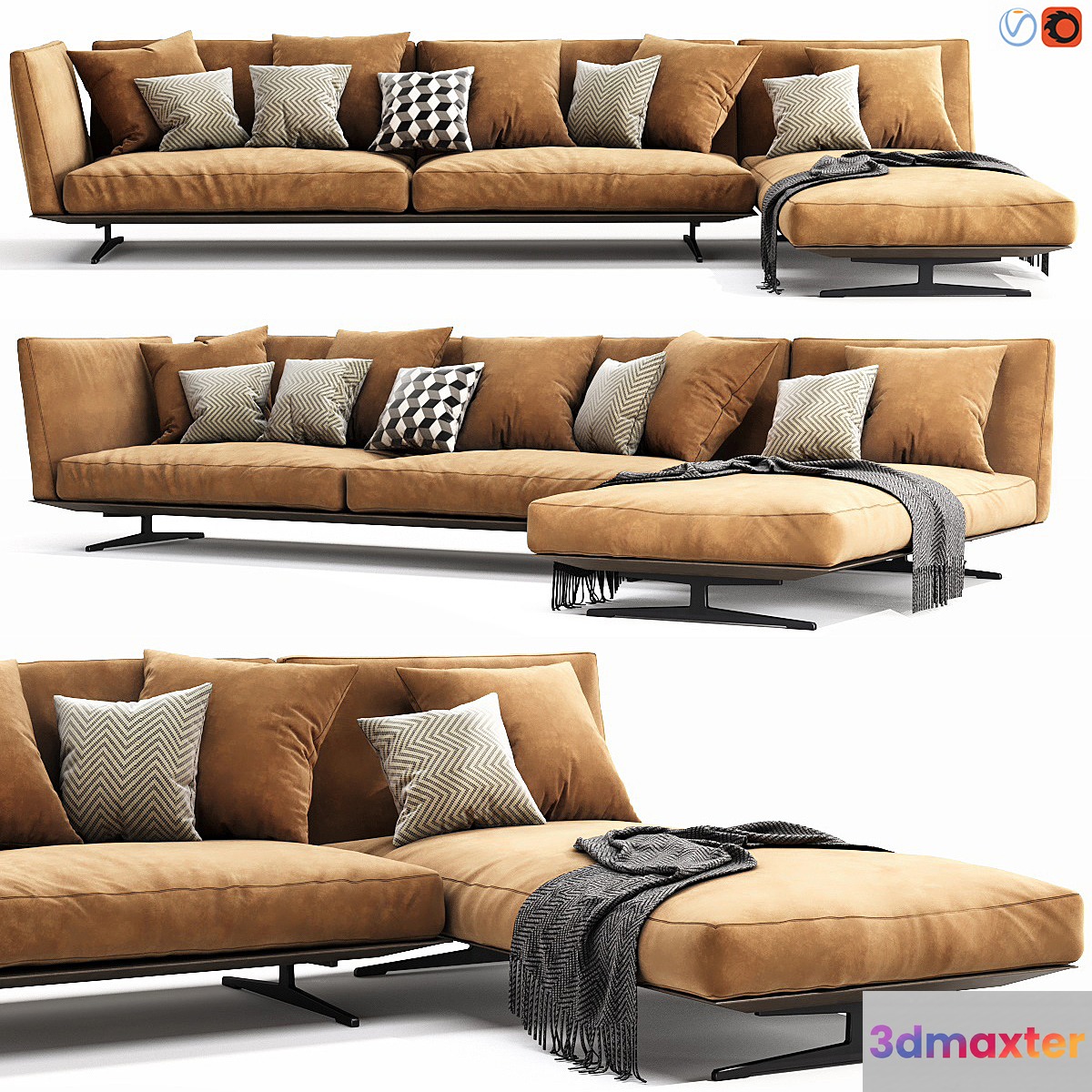 Flexform Evergreen Chaise Lounge 3D Max
