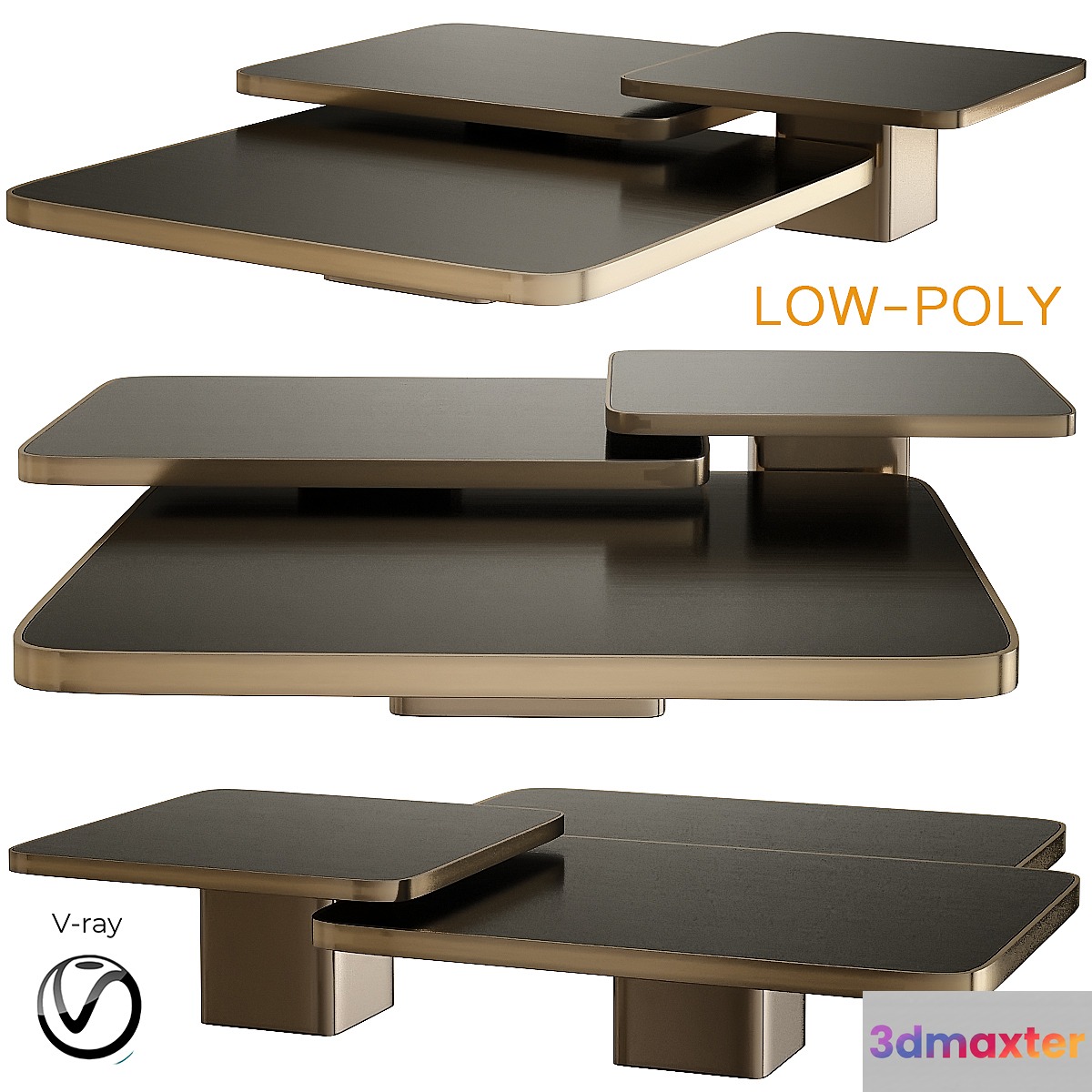 Bow Coffee Tables and Side Tables Classicon (low poly) - No.2