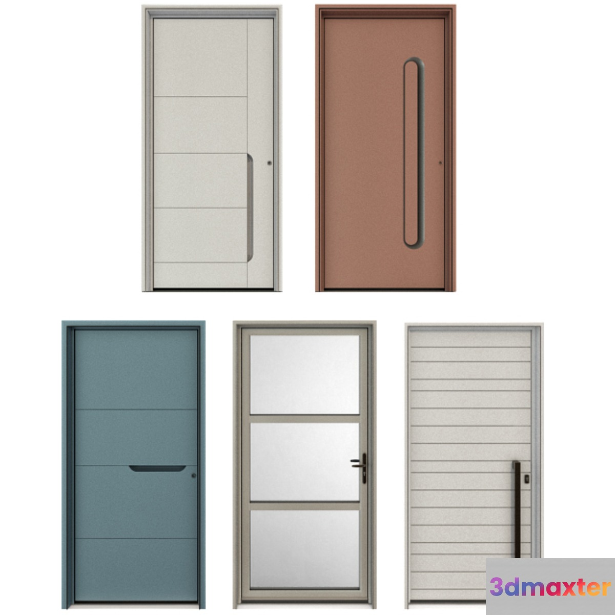 Entrance metal doors 3D Max