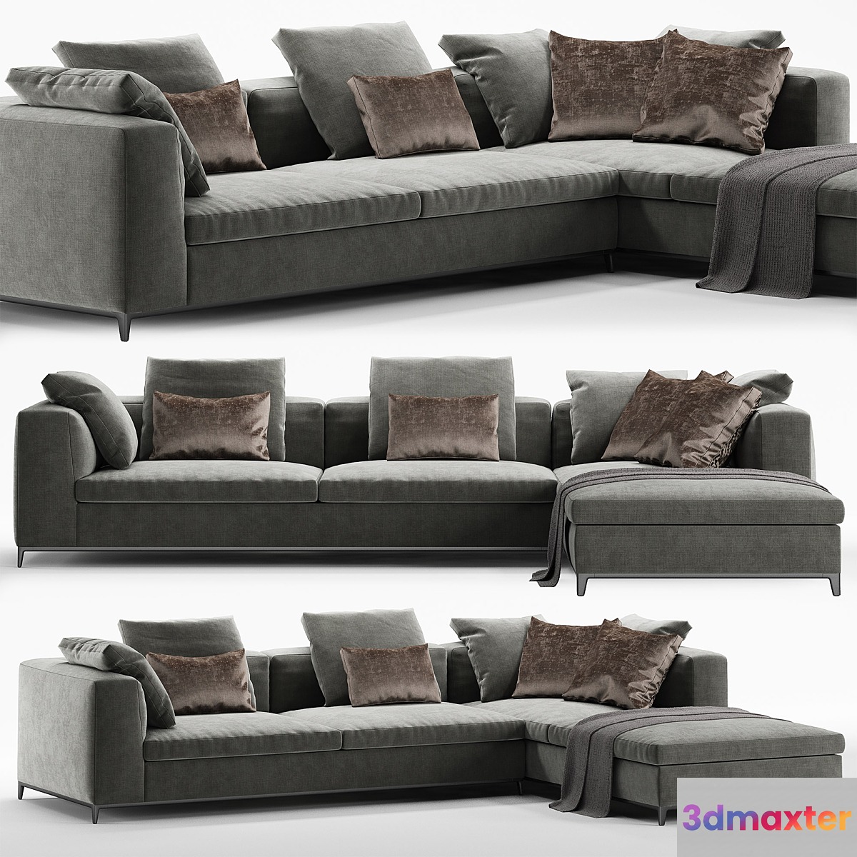 B&B italia Michel Club sofa set 3D Max