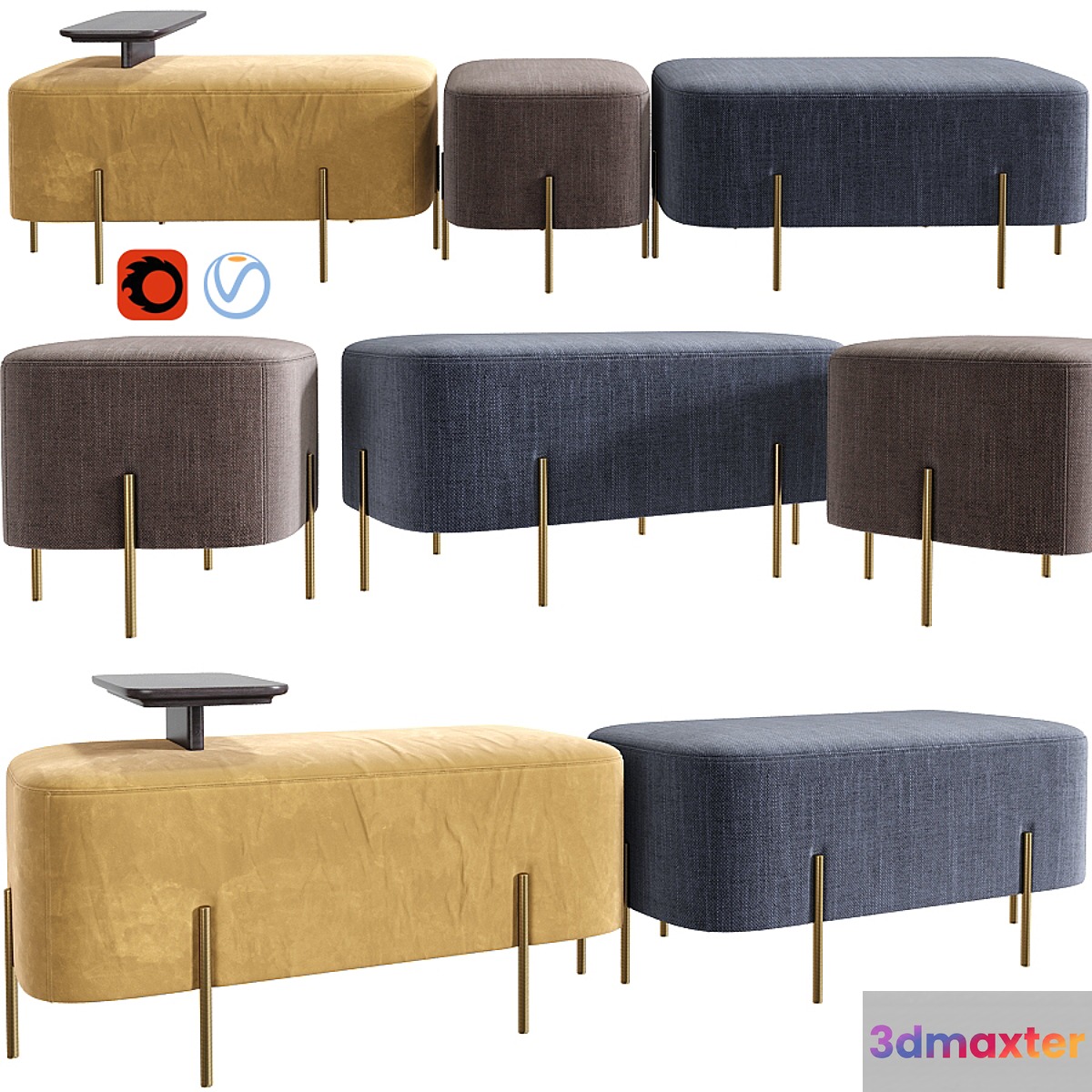 Modern Alba Ottomans