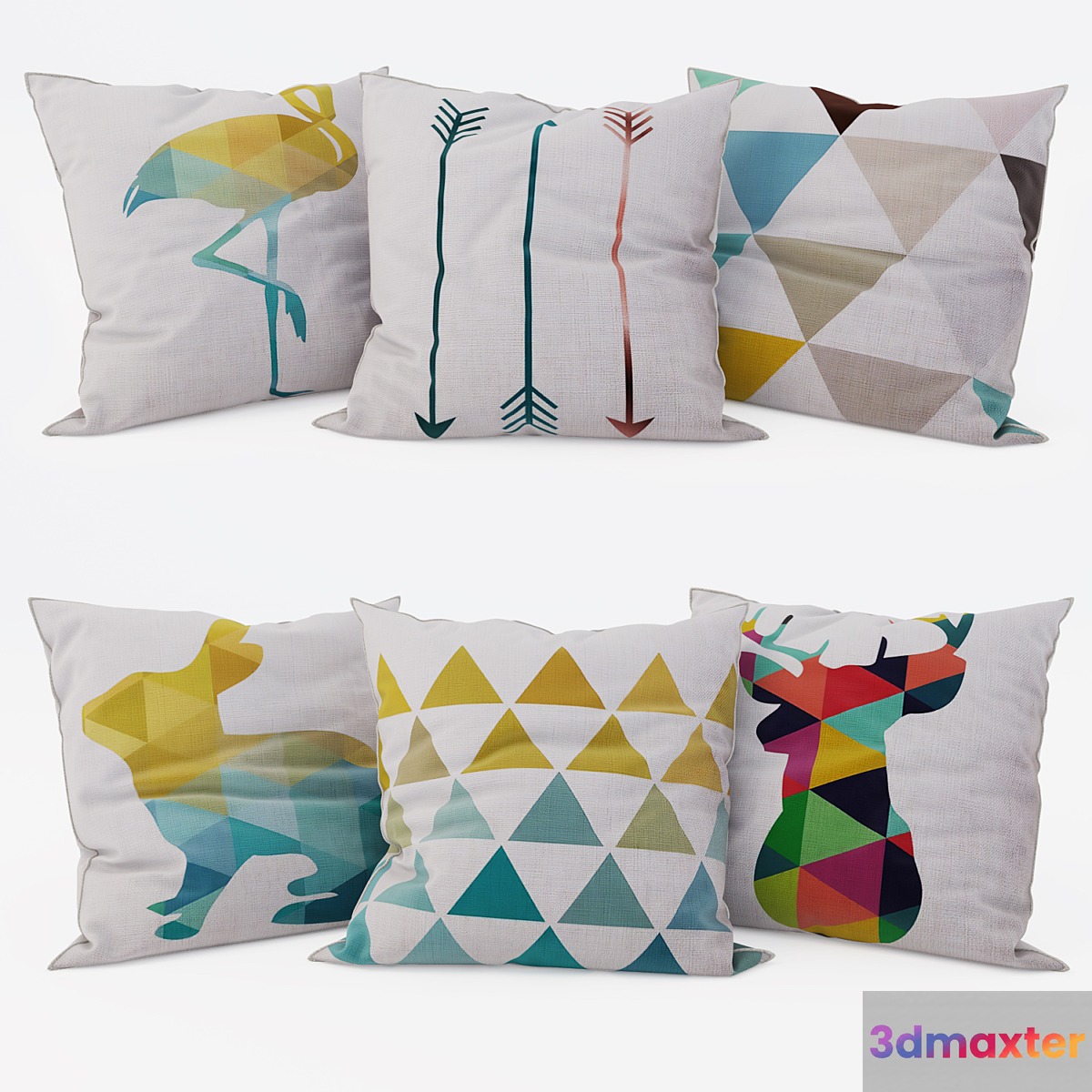 Decorative Pillows set 8 3D Max