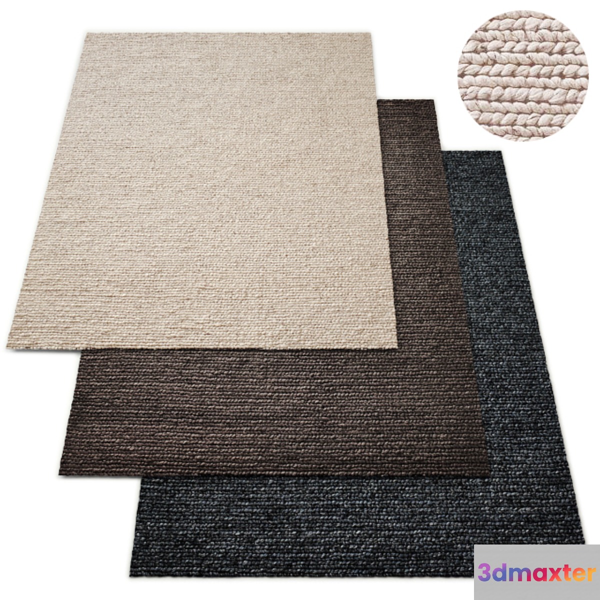 Hand-Braided Textured Wool Rug RH Collection - No.4