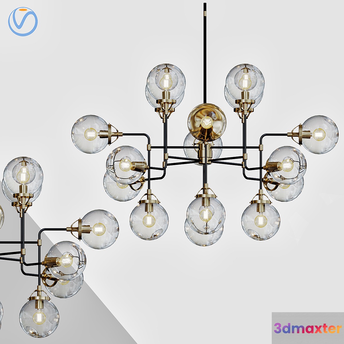 Bistro Globe Clear Glass Chandelier