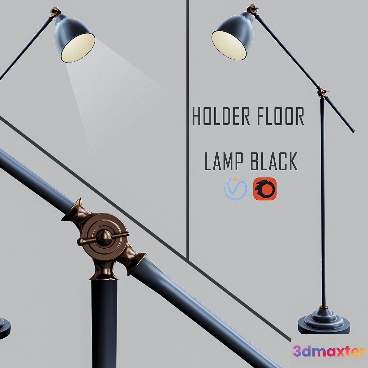 Holder Floor Lamp Black