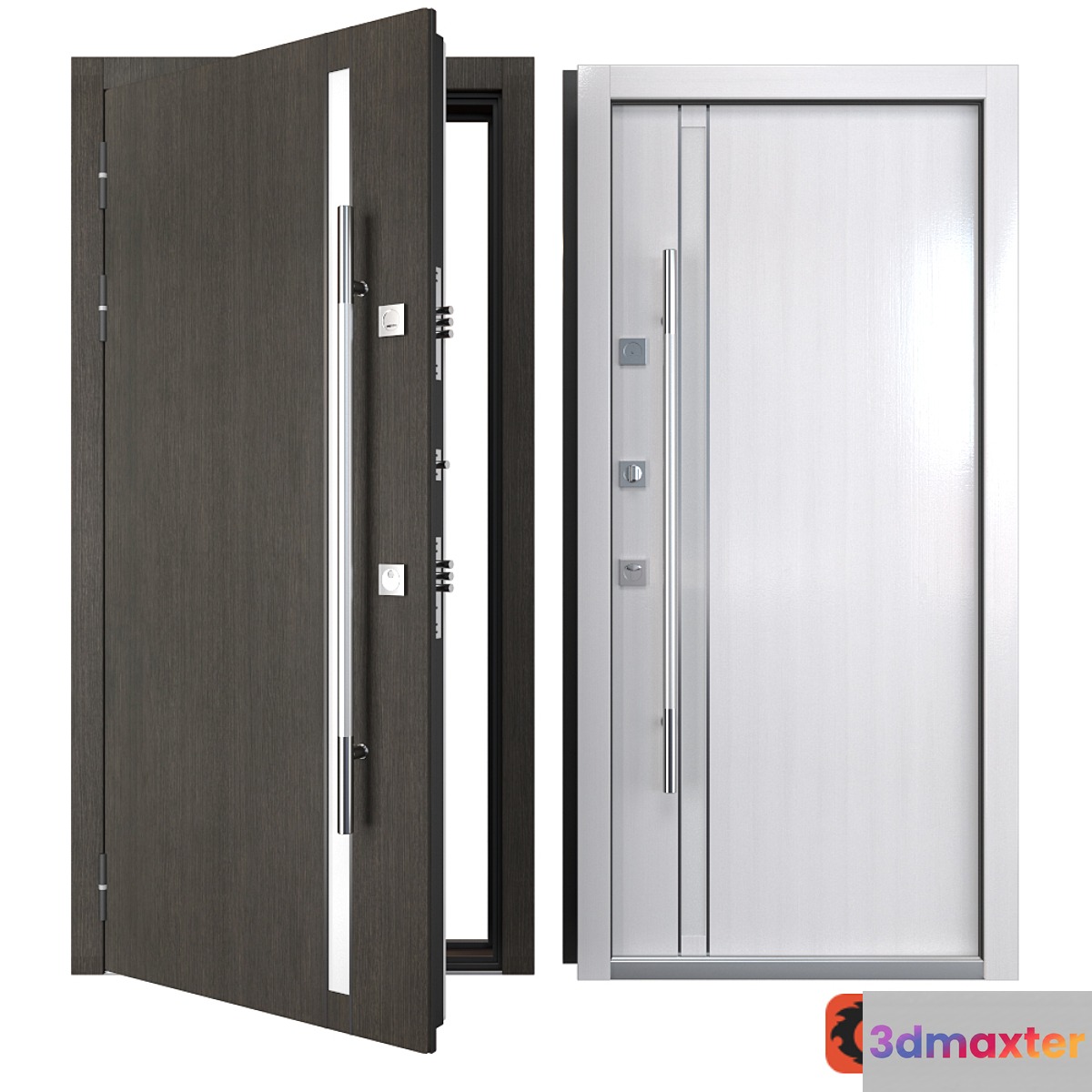 Entrance metal door Modern 2 (Your Frame) 3D Max