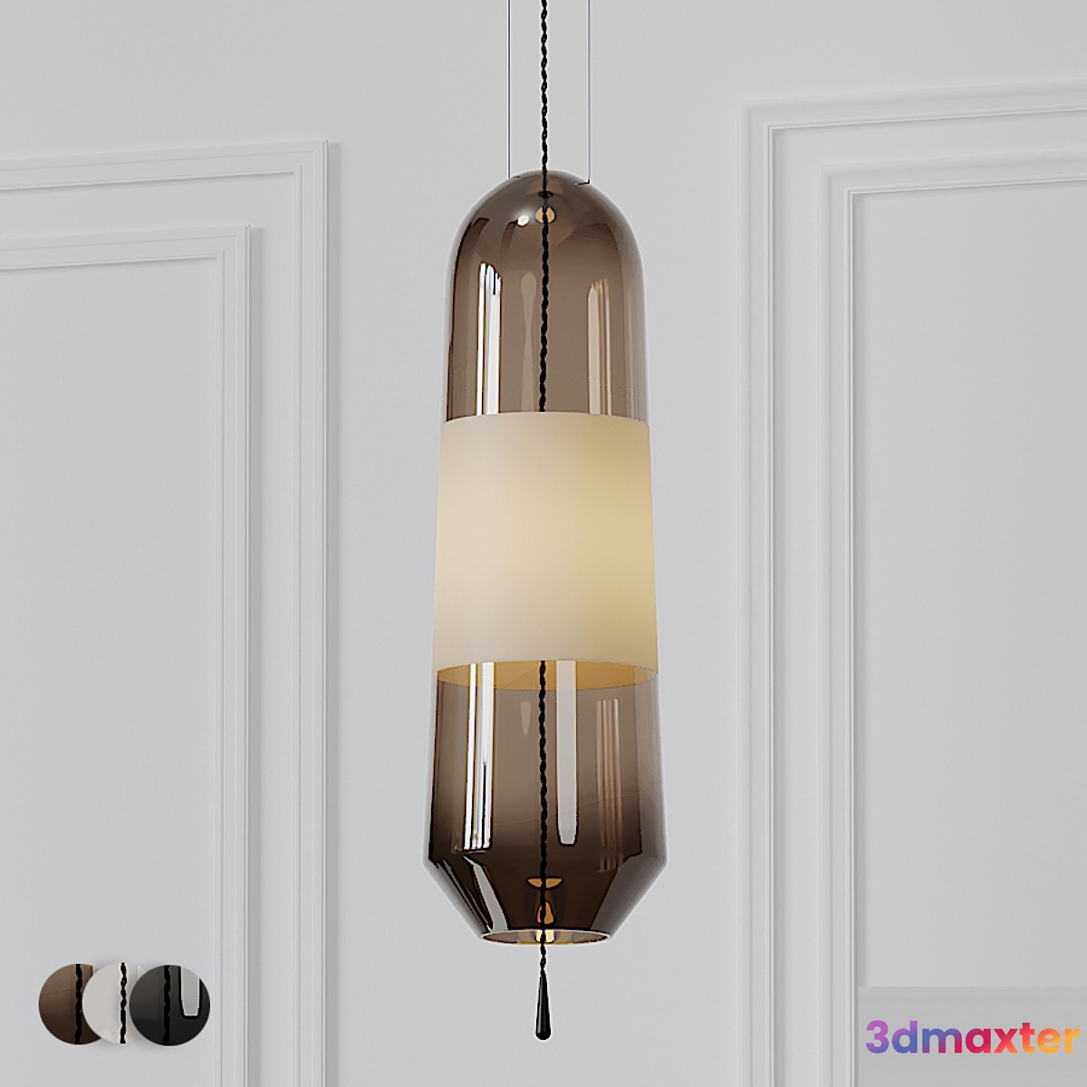 Mini Glass Pendant Light 3 Different Materials 3D Max