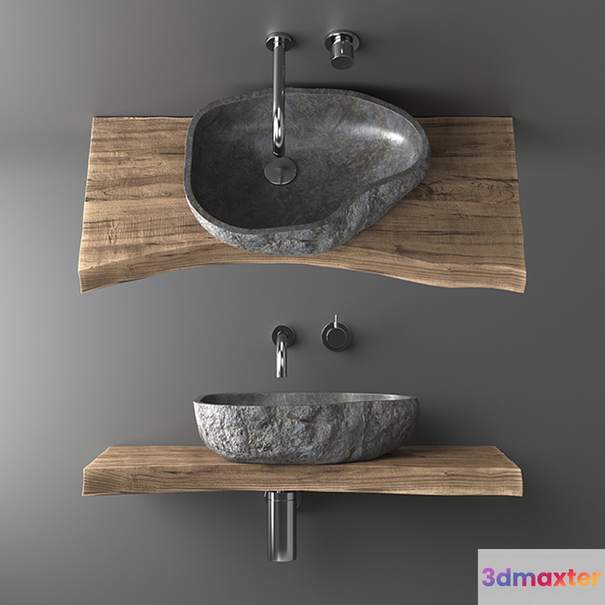 Stone countertop basin 3D Max
