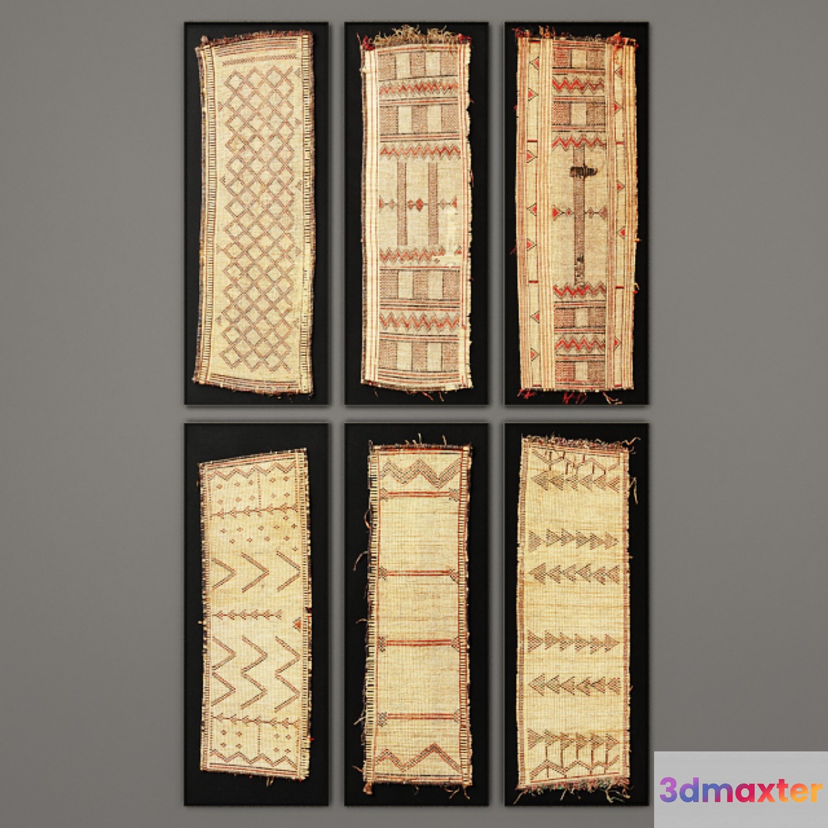Tuareg Woven Mat Art RH Collection 3D Max
