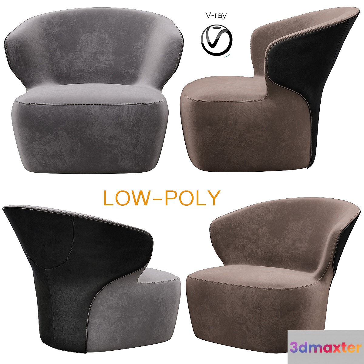 Fauteuil rembourré Arom Zanotta (low poly)