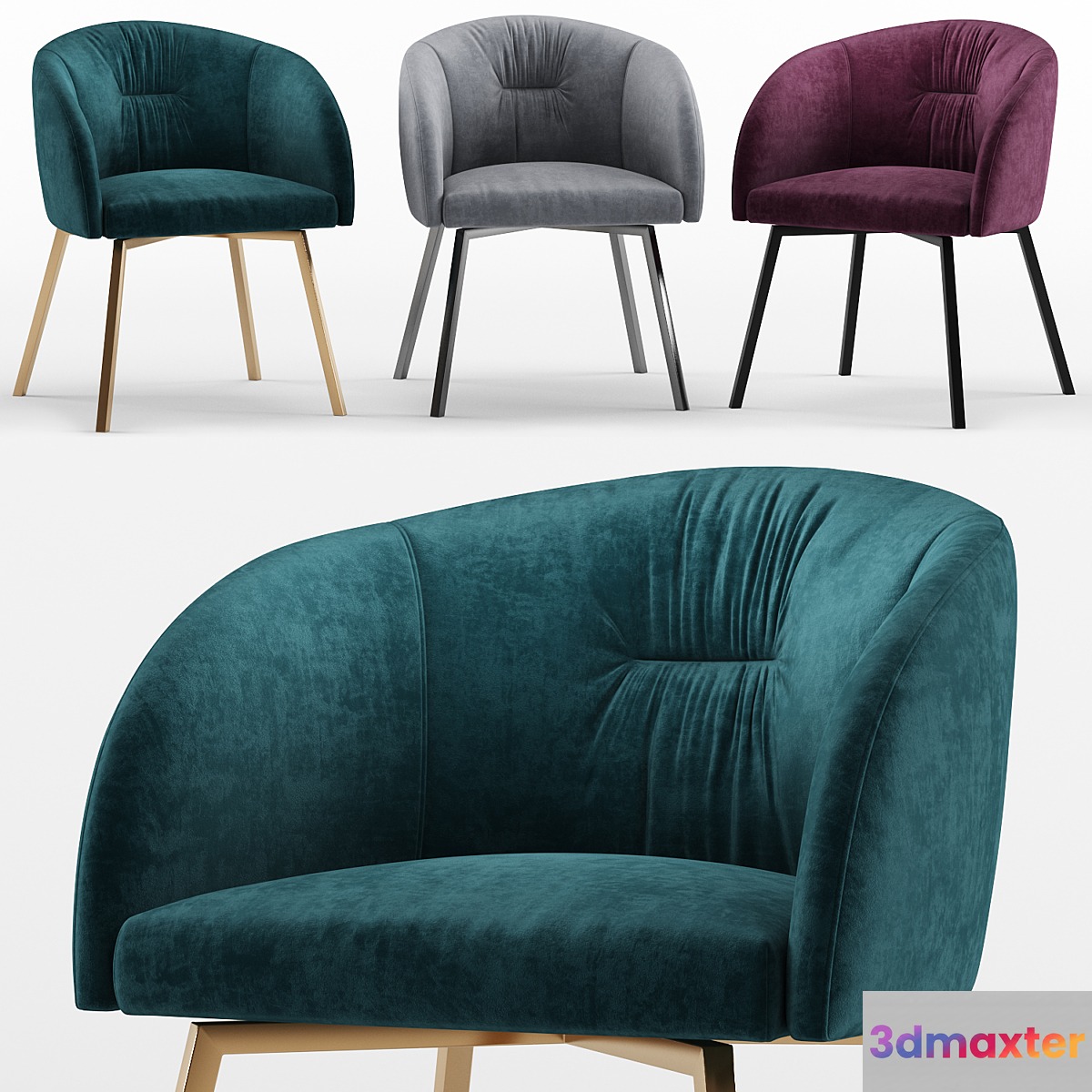 Upholstered metal swivelling chair Rosie soft - calligaris connubia - No.3