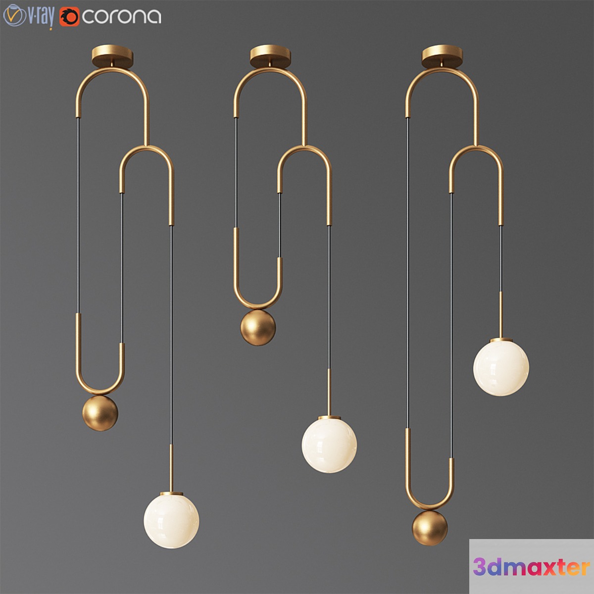 Cradle brass pulley pendant light - No.2