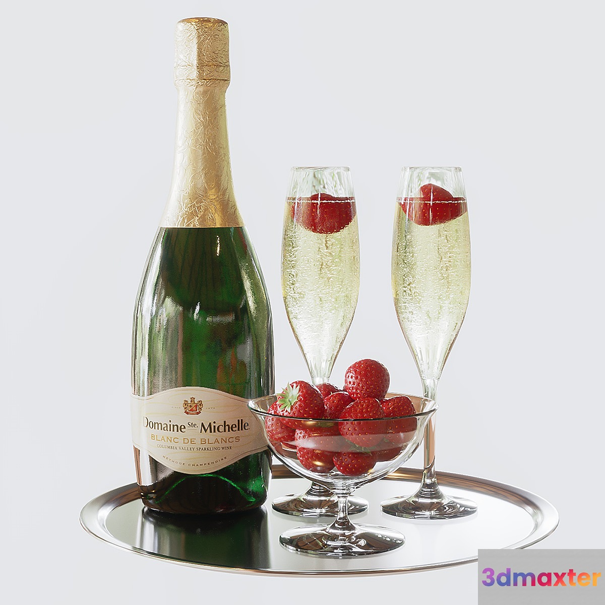 Champagne with strawberries