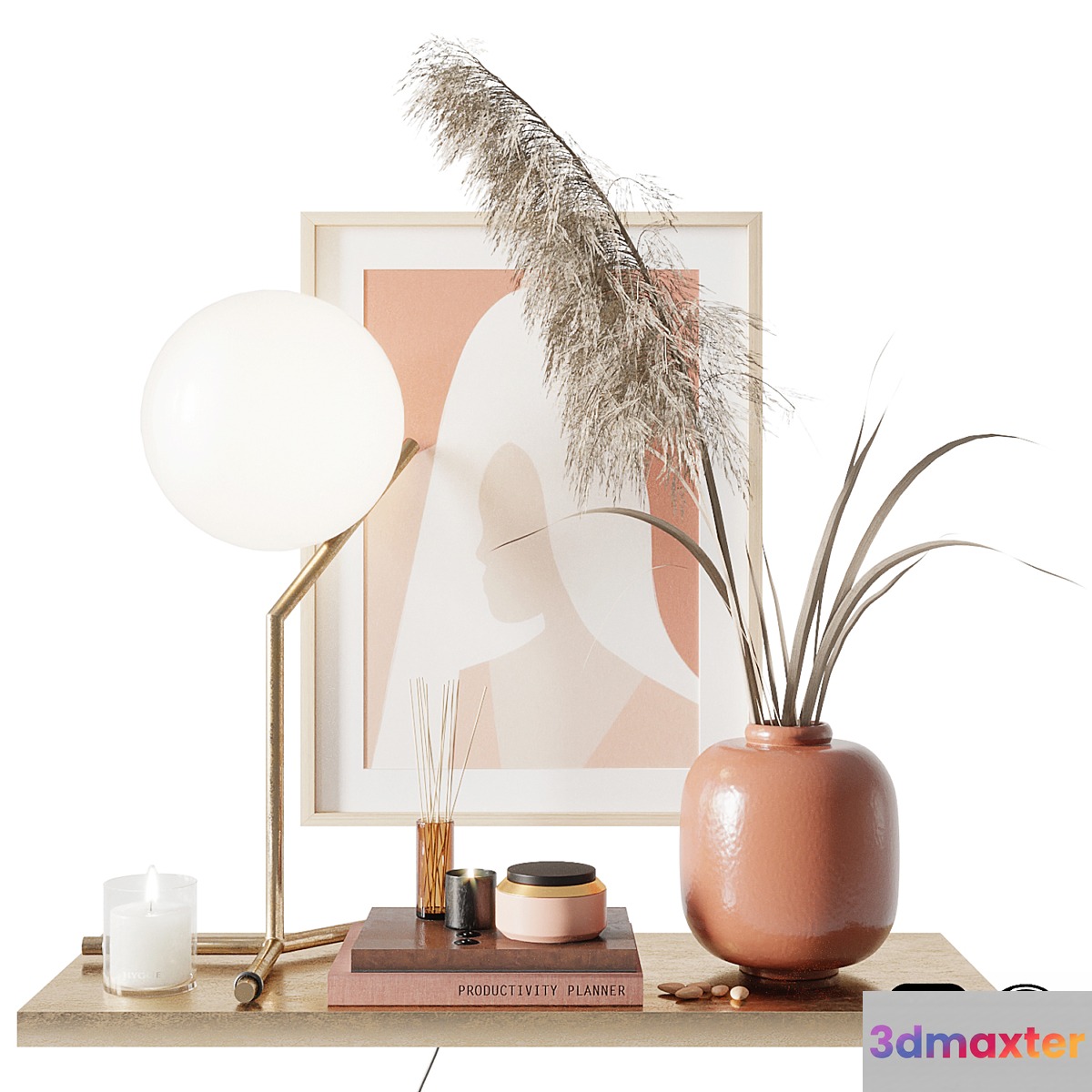 Decorative set with pampas grass - No.2