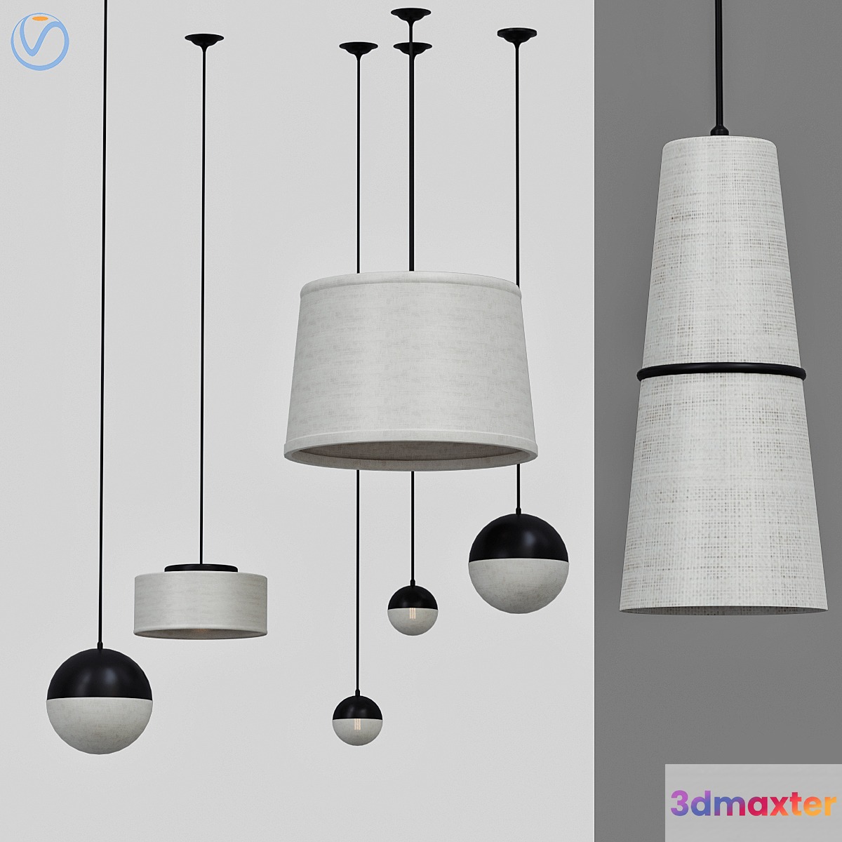 Cloth pendant lamps