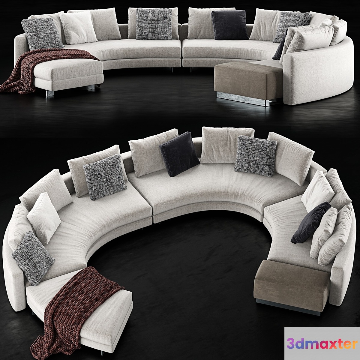 Minotti Daniels Sofa 3 3D Max