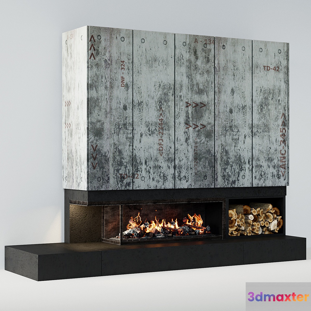 Contemporary fireplace 21 3D Max