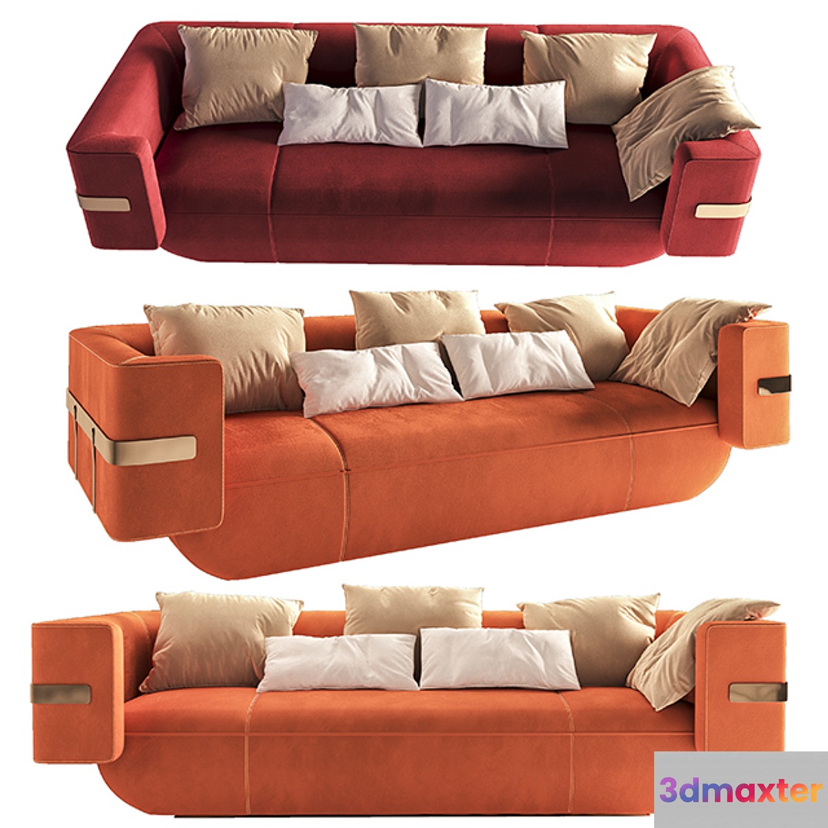 LONGHI-MI- Leather sofa 3D Max