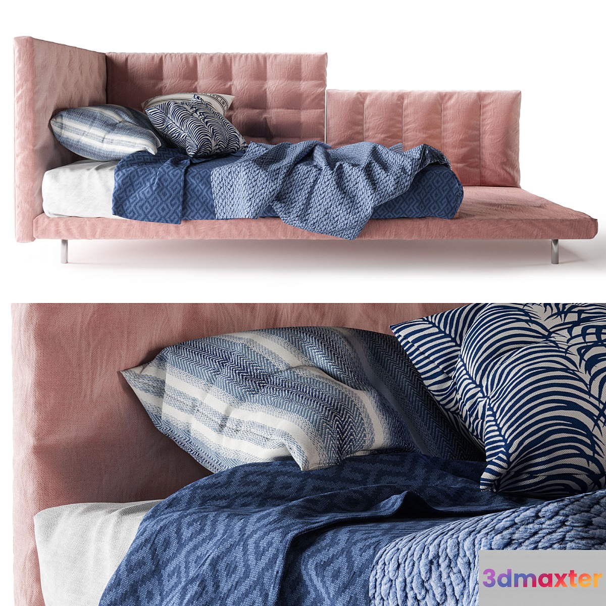 Bed pink Bonaldo Alvar 3D Max