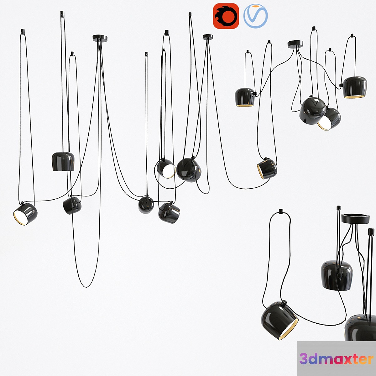 Aim pointed lighting set 3D Max